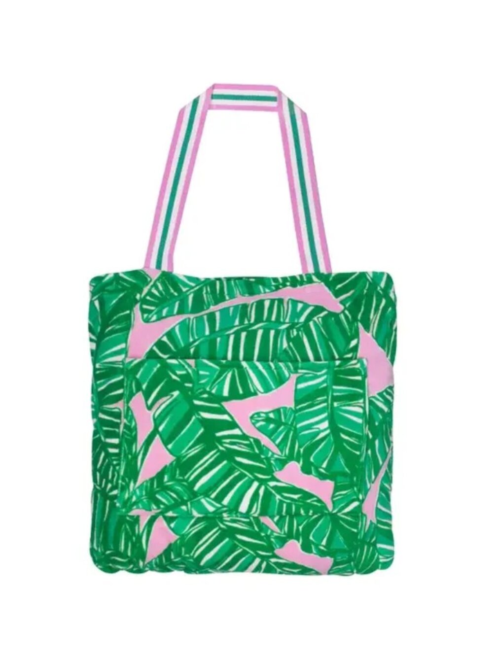 NWT Lilly Pulitzer Lets Go Bananas Towel Tote Conch Shell Pink Green Palm Bag